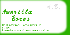 amarilla boros business card